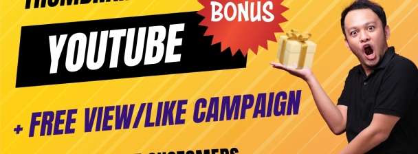 I will Design YouTube Thumbnail/Logo + FREE view/like campaign