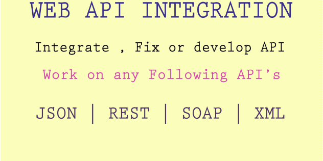 API Integration, Rest API, Json API, API, Web API, PHP API