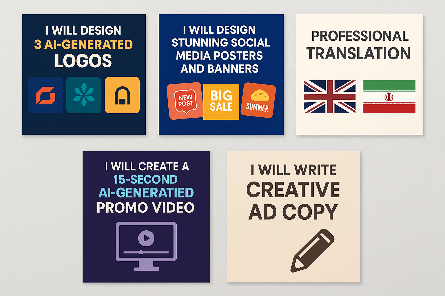 I will design 3 unique AI-generated logo concepts for your brand